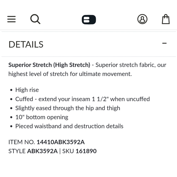 SOLD Buckle BKE Parker High Rise Ankle Skinny Ripped Jeans sz 33 (14/16) - Picture 3 of 7